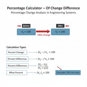 Percentage Calculator   Of Change Difference Technical Diagram