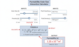 Permeability Grain Size Interactive Calculator Technical Diagram