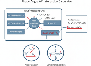 Phase Angle AC Interactive Calculator Technical Diagram