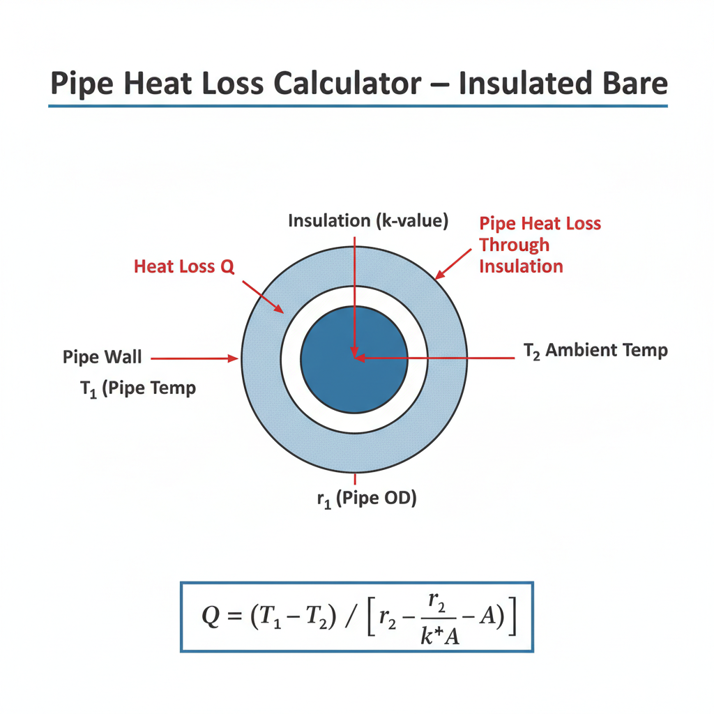 Free Pipe Heat Loss Calculator — Insulated Bare | FIRGELLI Engineering