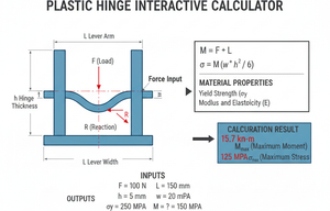Plastic Hinge Interactive Calculator Technical Diagram