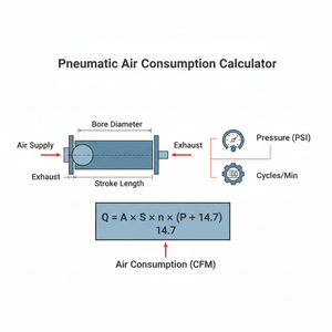 Pneumatic Air Consumption Calculator Technical Diagram