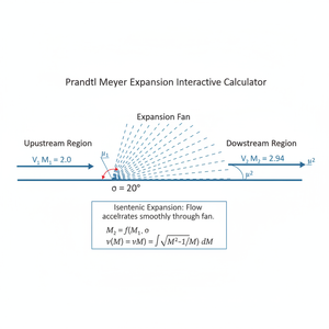 Prandtl Meyer Expansion Interactive Calculator Technical Diagram