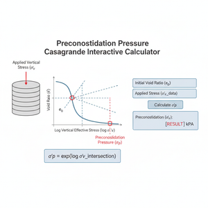 Preconsolidation Pressure Casagrande Interactive Calculator Technical Diagram