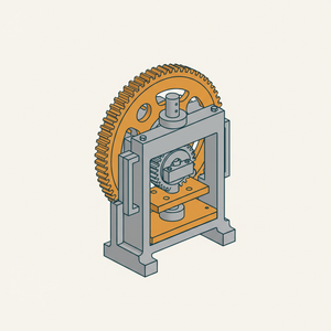 Press via Toothed Sector and Pinion diagram