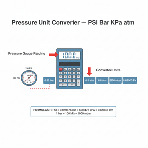 Pressure Unit Converter   PSI Bar kPa atm Technical Diagram