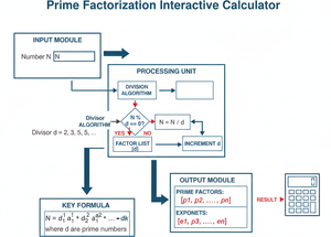 Prime Factorization Interactive Calculator Technical Diagram