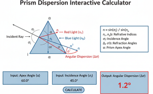 Prism Dispersion Interactive Calculator Technical Diagram