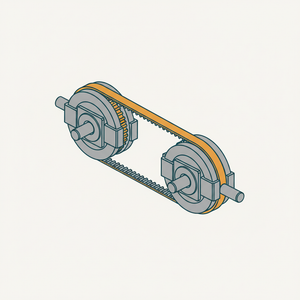 Pulley-and-belt CVT diagram