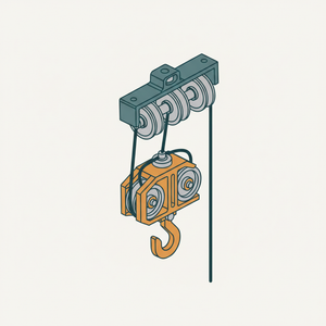 Pulley System with Cord and Movable Pulleys (d) diagram