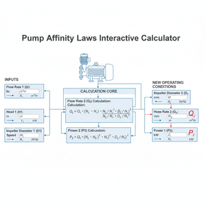 Pump Affinity Laws Interactive Calculator Technical Diagram