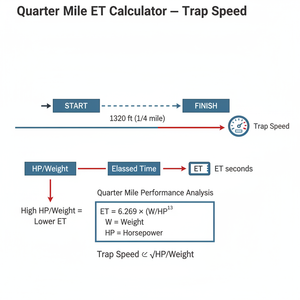 Quarter Mile ET Calculator   Trap Speed Technical Diagram