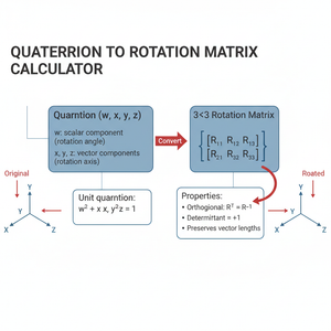 Quaternion to Rotation Matrix Calculator Technical Diagram
