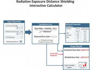 Radiation Exposure Distance Shielding Interactive Calculator Technical Diagram
