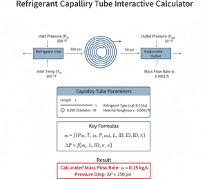 Refrigerant Capillary Tube Interactive Calculator Technical Diagram