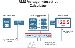 RMS Voltage Interactive Calculator Technical Diagram