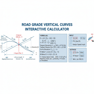 Road Grade Vertical Curves Interactive Calculator Technical Diagram