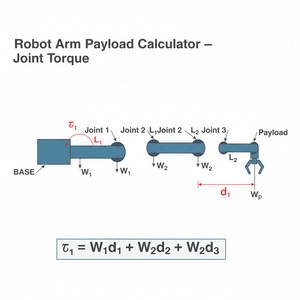 Robot Arm Payload Calculator   Joint Torque Technical Diagram