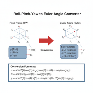Roll Pitch Yaw to Euler Angle Converter Technical Diagram