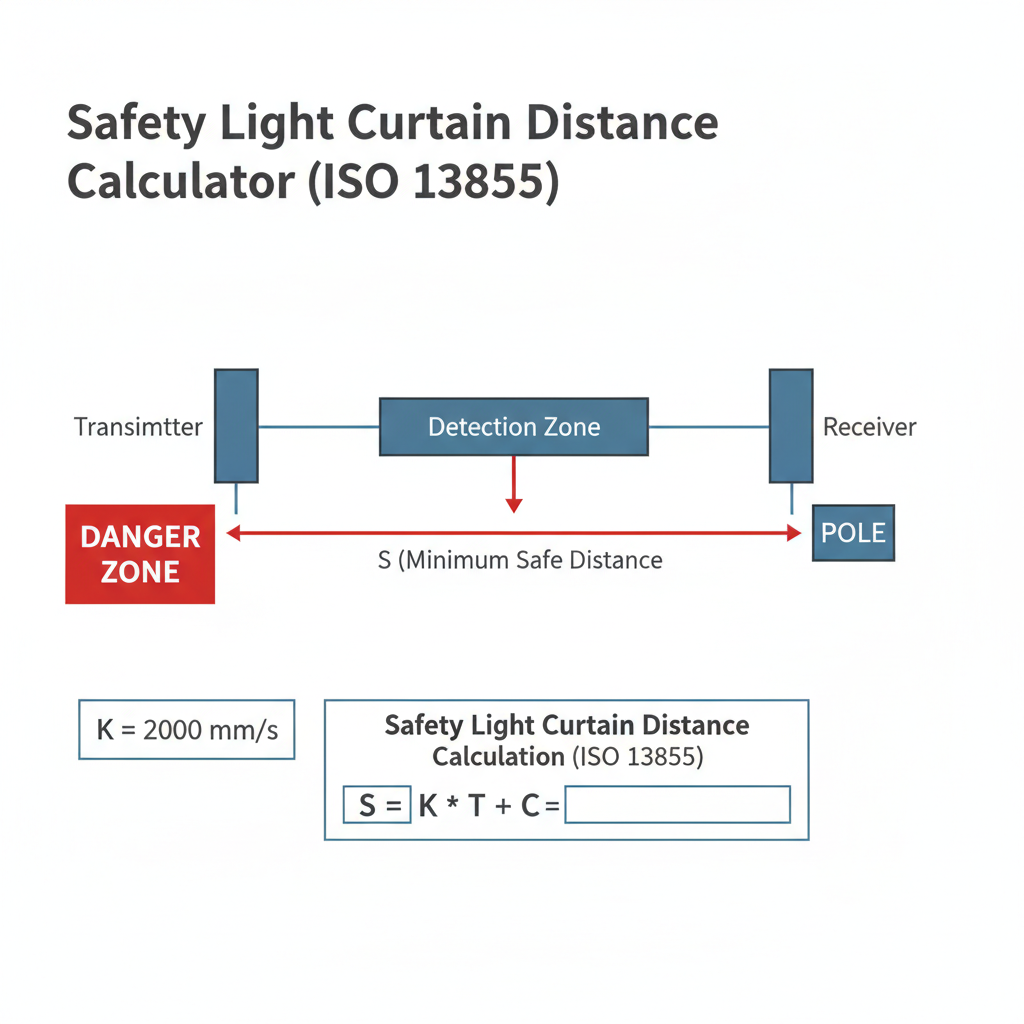 Safety Light Curtain Distance Interactive Calculator (ISO...