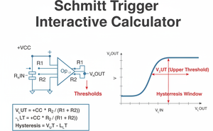 Schmitt Trigger Interactive Calculator Technical Diagram