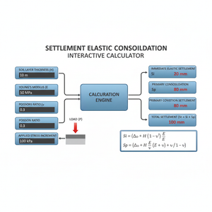 Settlement Elastic Consolidation Interactive Calculator Technical Diagram