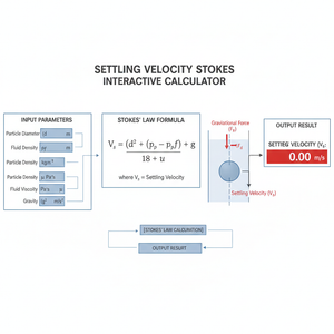 Settling Velocity Stokes Interactive Calculator Technical Diagram