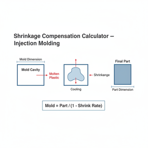 Shrinkage Compensation Calculator   Injection Molding Technical Diagram