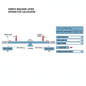 Simple Machine Lever Interactive Calculator Technical Diagram