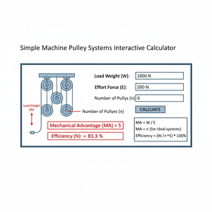 Simple Machine Pulley Systems Interactive Calculator Technical Diagram