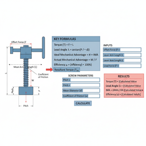 Simple Machine Screw Interactive Calculator Technical Diagram