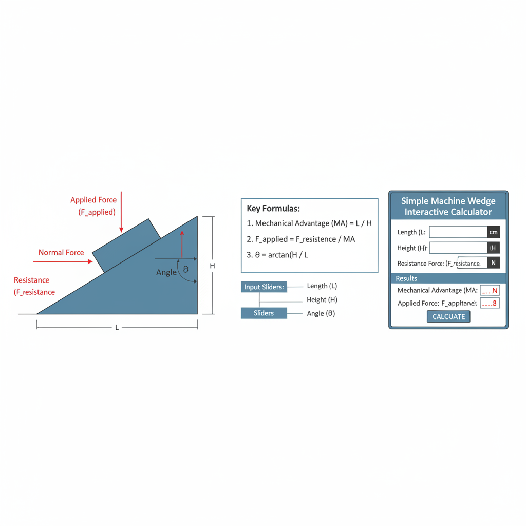 Scissors Wedge Simple Machine Simple Machine Wedge Interactive Calculator | FIRGELLI