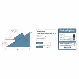 Simple Machine Wedge Interactive Calculator Technical Diagram