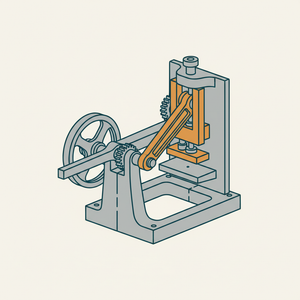 Single Toggle Arm Letter-press diagram