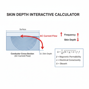 Skin Depth Interactive Calculator Technical Diagram