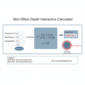Skin Effect Depth Interactive Calculator Technical Diagram