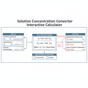 Solution Concentration Converter Interactive Calculator Technical Diagram
