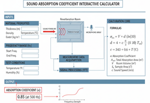 Sound Absorption Coefficient Interactive Calculator Technical Diagram
