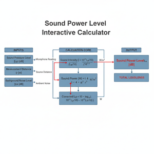 Sound Power Level Interactive Calculator Technical Diagram