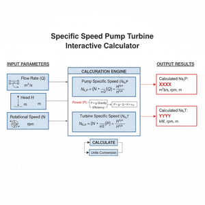 Specific Speed Pump Turbine Interactive Calculator Technical Diagram