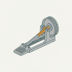 Spring-return Treadle to Pulley diagram