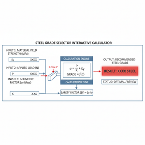 Steel Grade Selector Interactive Calculator Technical Diagram