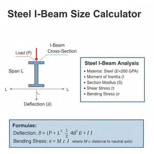 Steel I Beam Size Calculator Technical Diagram