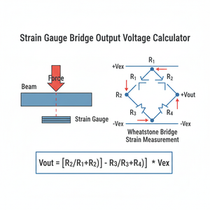 Strain Gauge Bridge Output Voltage Calculator Technical Diagram