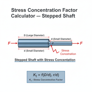 Stress Concentration Factor Calculator   Stepped Shaft Technical Diagram
