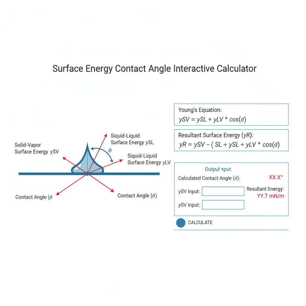 Surface Energy Contact Angle Interactive Calculator | FIR...