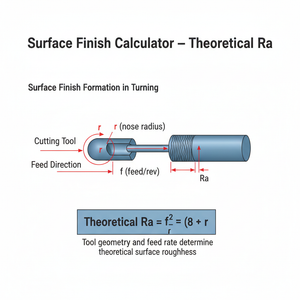 Surface Finish Calculator   Theoretical Ra Technical Diagram