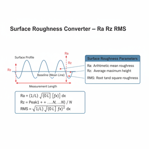 Surface Roughness Converter   Ra Rz RMS Technical Diagram