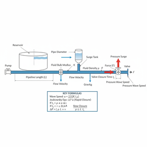Surge Analysis Water Hammer Interactive Calculator Technical Diagram