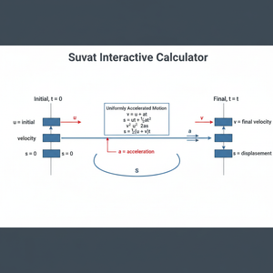 Suvat Interactive Calculator Technical Diagram